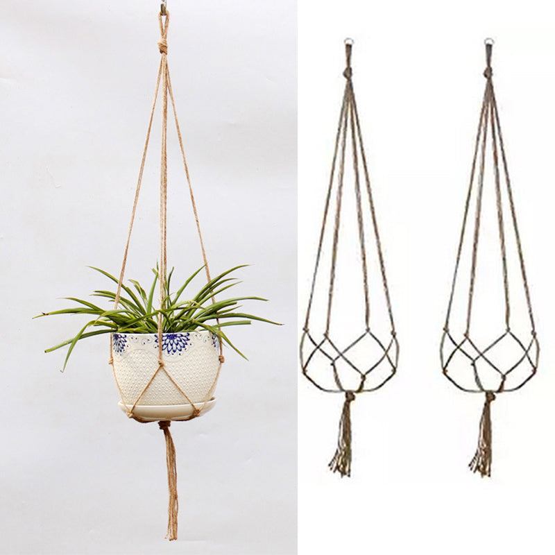 Garden Supplies Hanging Baskets Vintage Decor Macrame Plant Hanger Basket Flowerpot Plants Holder Knotted Lifting Rope Home Decor