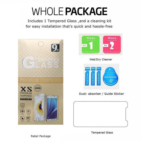 Screen Protectors Tempered Glass for iPhone Samsung A20 A70 A50 Coolpad LG Stylo 5 Google Pixel 3XL Protector 0.33MM Film Individual Package