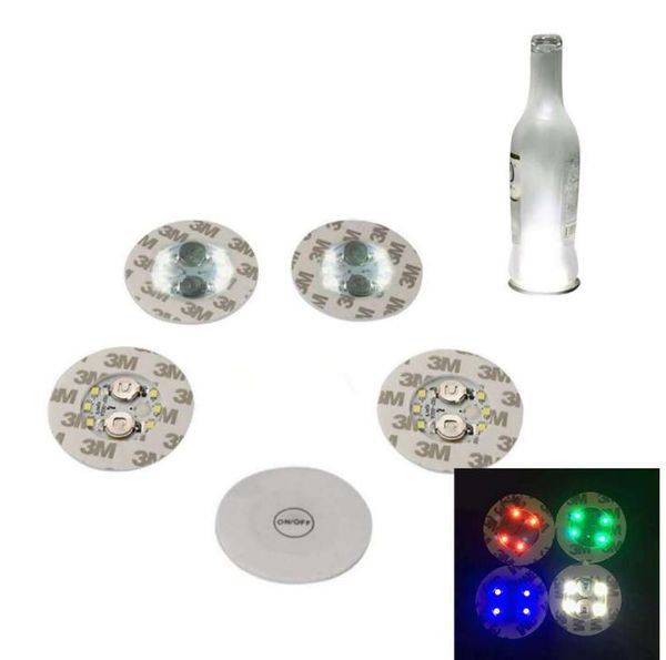 Led Bar Cup Coaster Light Up Cup Sticker For Drinks Cup Holder Light Wine Liquor Bottle Party Wedding Decoration Supplies SN348