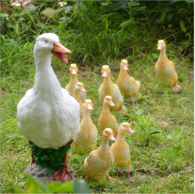 Duck Furniture Wholesale Garden Decorations Courtyard Decoration Poultry Model Sculpture Resin Craft Farmer