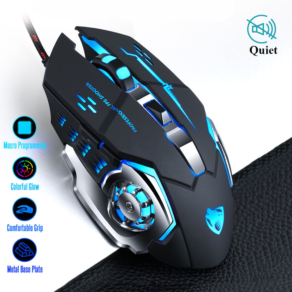 Newest Pro Gamer Gaming Mouse 8D 3200DPI Adjustable Wired Optical LED Computer Mice USB Cable Silent Mouse for laptop PC