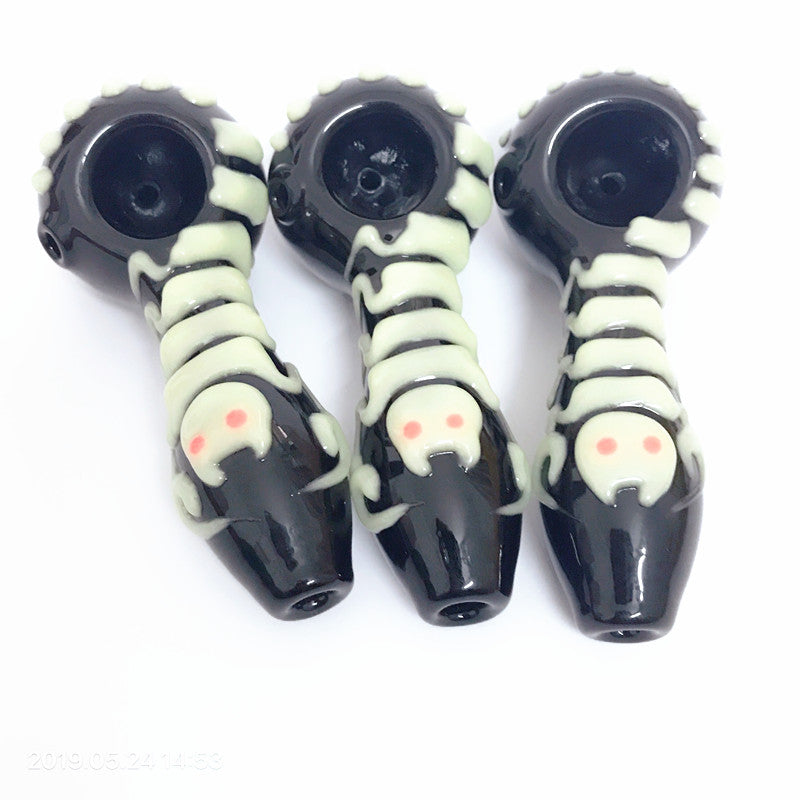 4inch Glow In The Dark Glass Pipes Heady Tobacco Pipe Luminous Scorpion Dab Rigs Glass Bubbler Hand Tube Smoking Accessories