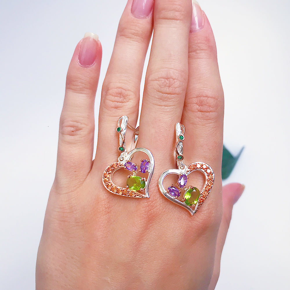 High Fashion Heart Dangle Earrings Colorful Jewellery Sweet Jewelry Beautiful Cute Party Gift Brincos feminino