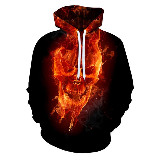 3D printing casual hooded sweatshirt gimmick horror funny men and women hooded sweatshirt punk horror style casual hoodie