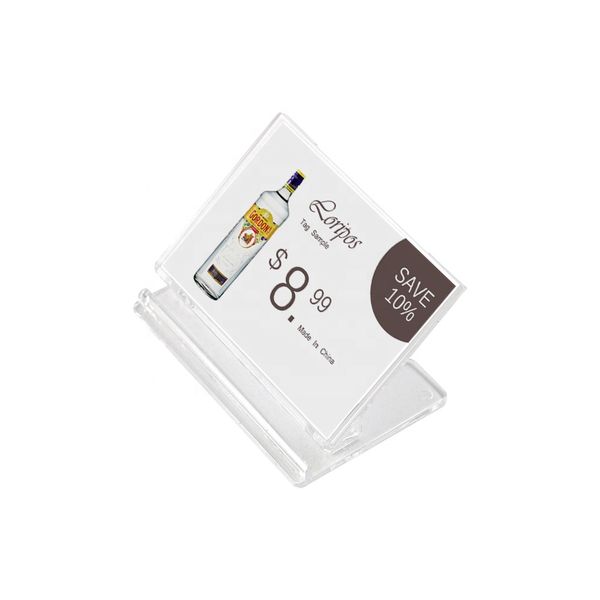 45x65mm 50x80mm 65x100mm Sign Frame Stand Adjustable Angle Direction PS Plastic Label Holder Desk Price Tag Display Rack Clear
