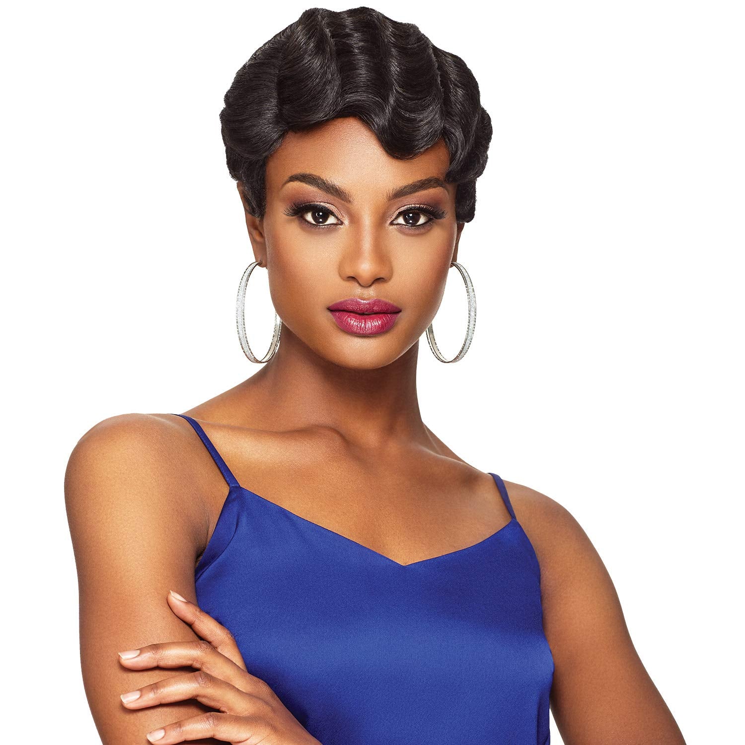 pixie cut wig 100 human hair brazilian virgin hair Finger Wave Wig Wine red Black African 100% Human Hair Wig Flapper Hairstyle