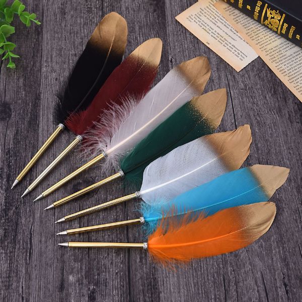 Fashion Feather Ballpoint Pen Ballpoint Pens For Wedding Gift Office School Writing Supplie