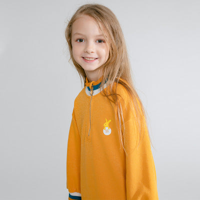 Kids Designer Dress Girls Brand Long Sweater-skirt Childrens Luxury Solid Color Dresses Active and Casual Style 2019 Fall