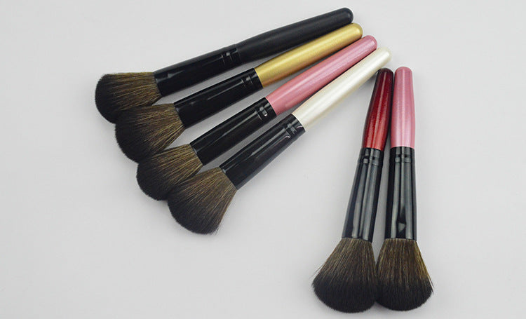 Pro soft Makeup brushes for loose powder blush cosmetics wood handle nylon hair makeup tools 5 colors DHL Free