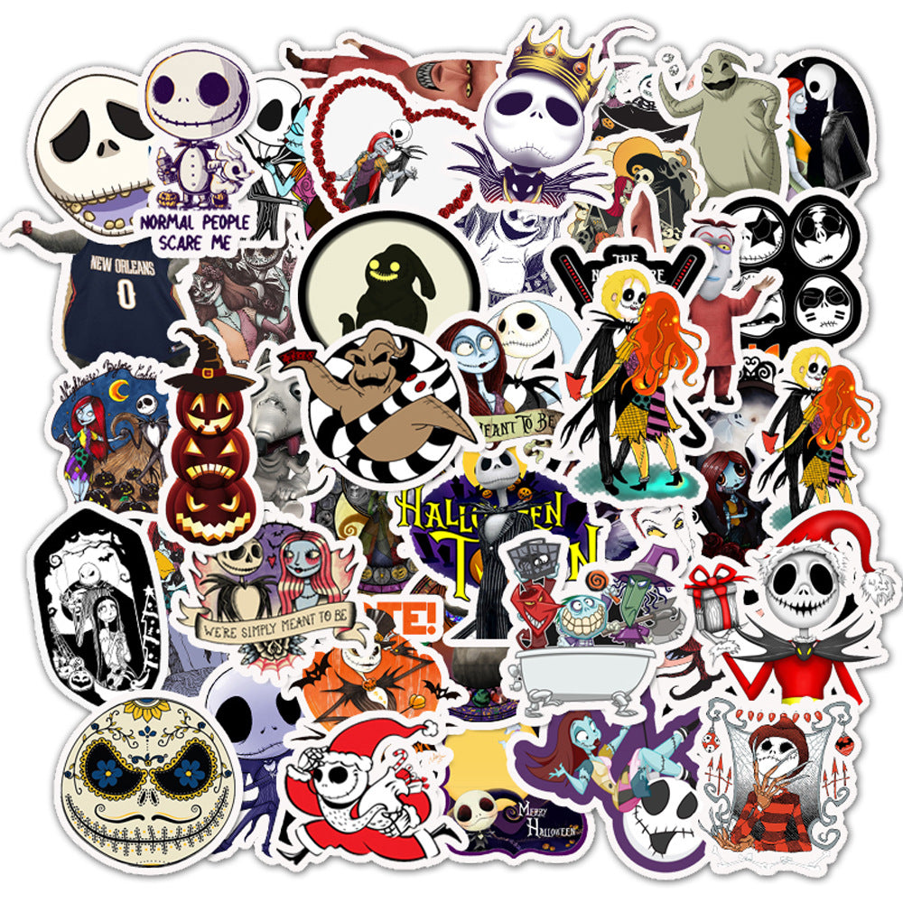 50 pcs-lot Skateboard Stickers Zombie bride Horror For Car Laptop Pad Bicycle Motorcycle PS4 Phone Luggage Decal Pvc guitar Helmet Cup Stickers