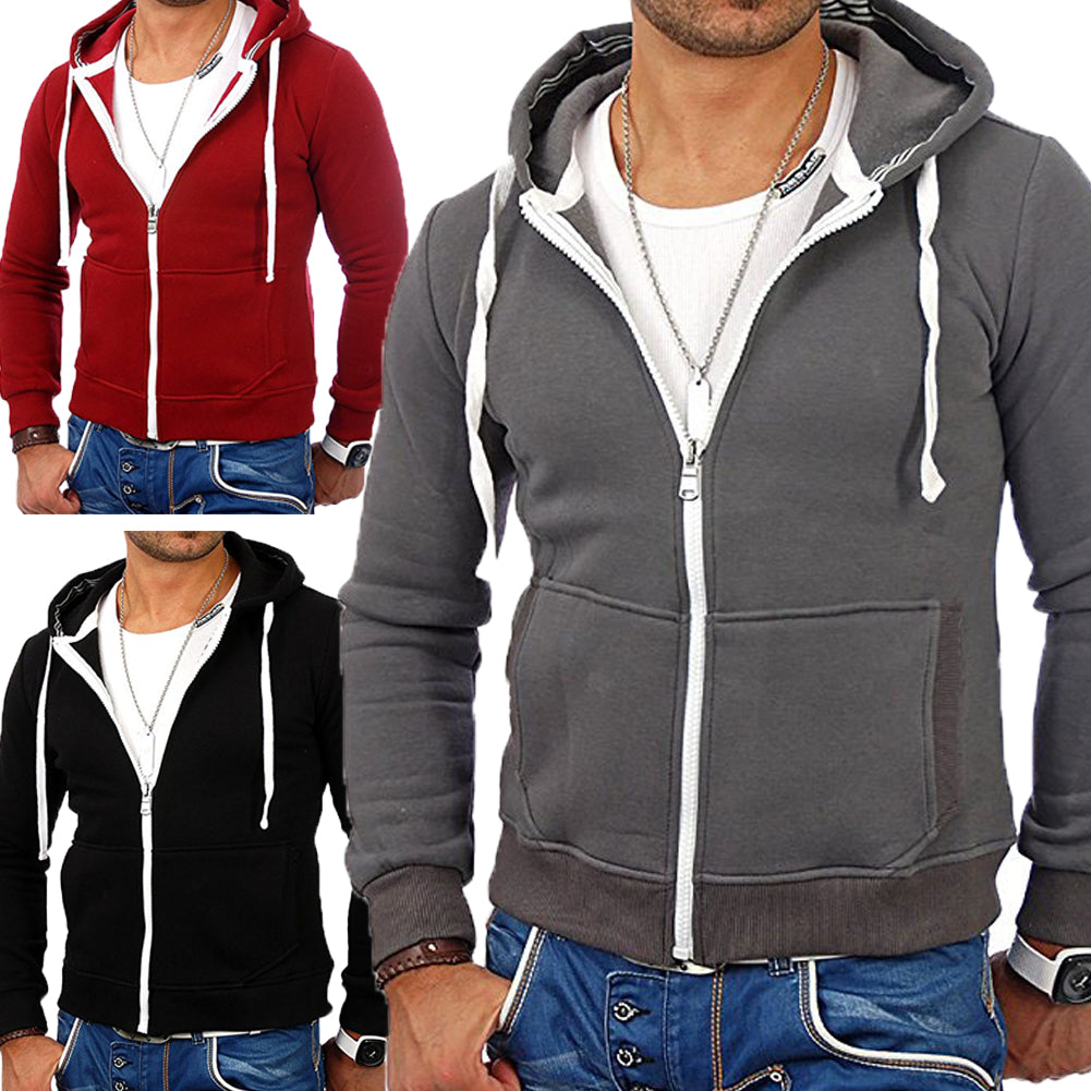 New Men Casual Sweatshirt Fleece Hooded outerwear hoodie zipper Winter Warm Sweat Coats Cotton Outwear Hoody Male Hoodies coat