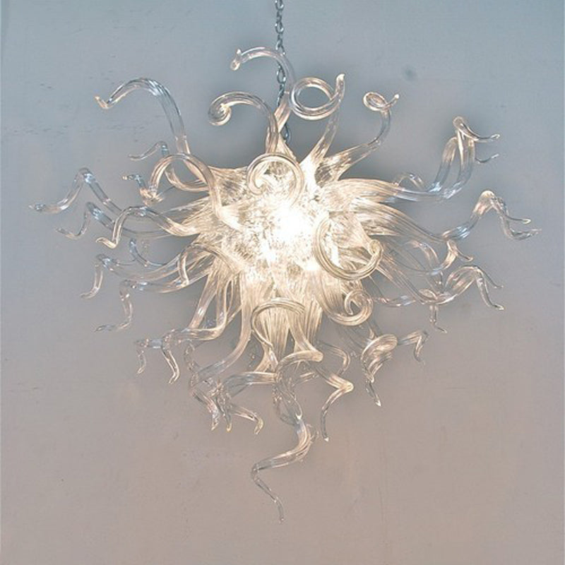 Low Cost Clear Pendant Lamps Chandeliers Modern Pendant-Light Luxury Crystal Hand Blown Glass Chandelier with LED Bulbs