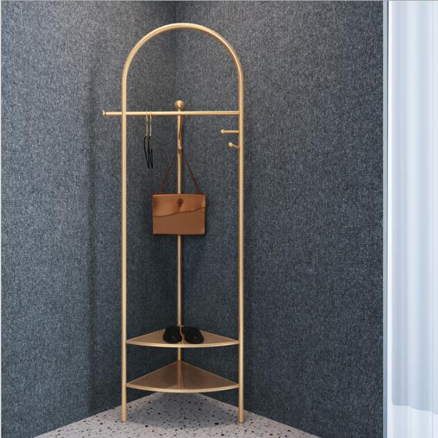 Corner coat rack floor Bedroom Furniture family iron bag clothes storage shelf living room hanging racks