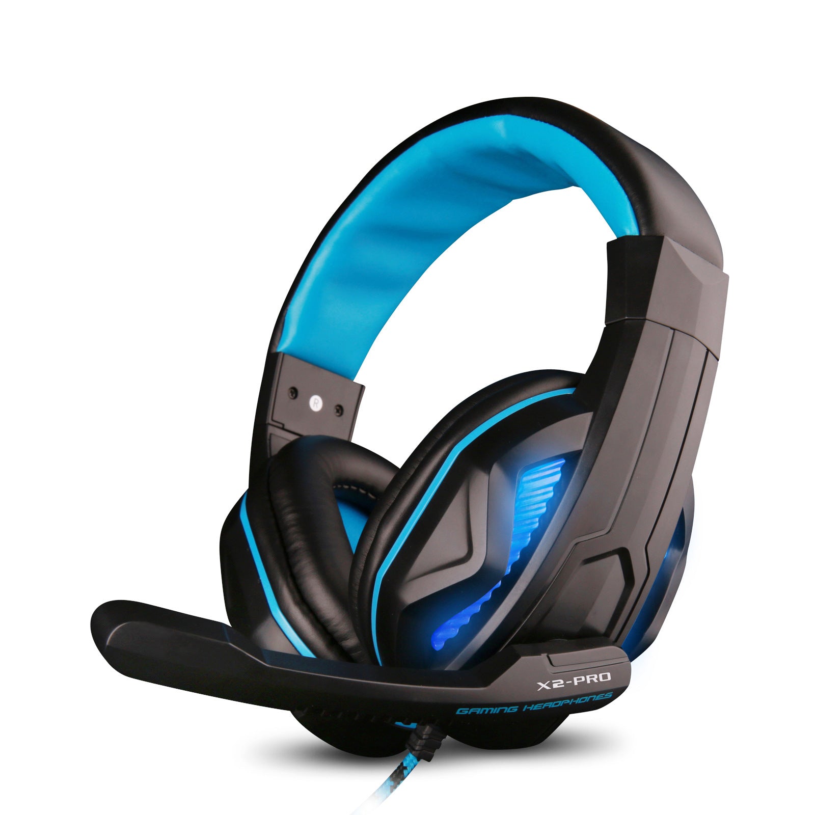 X2-PRO Over Ear Universal Luminous Led Light Games Head Phone Glowing Gamer Headphones Gaming Headset With Mic Volume Control