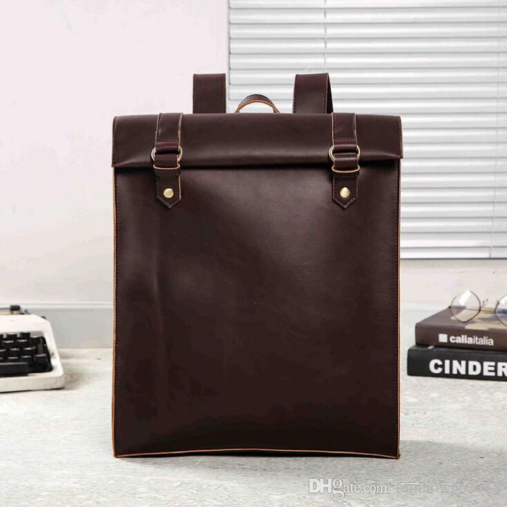 Factory wholesale mens handbag retro crazy horse leather backpack simple leatherss student backpackes men and women leathers couple backpacks