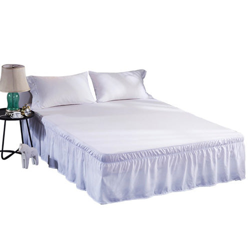 Wrap Around Bed Skirt Elastic Bed Ruffles Easy Fit Easy Off Fade Resistant Solid Color Bed Skirts Hotel Quality Fabric Spread