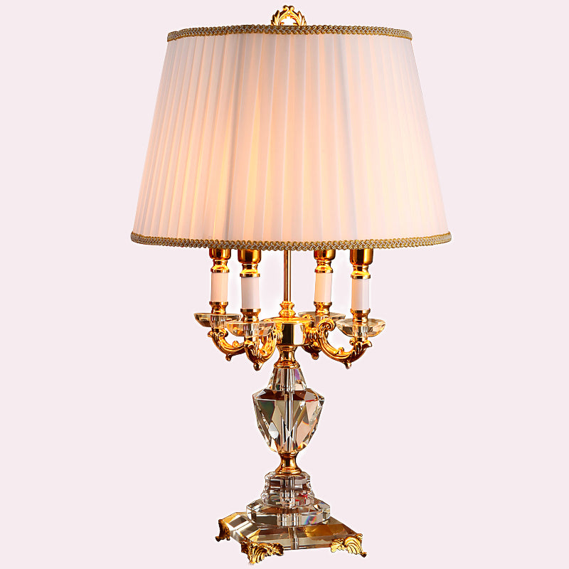 Classic European crystal table lamp lighting bedroom bedside lamp luxury fashion crystal desk lamp Abajur with LED Bulb