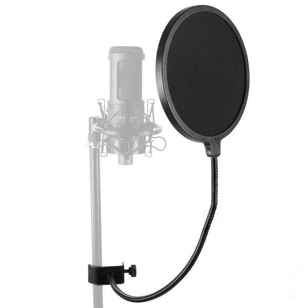 MPF-6 Pop Filter Professional Pop Shield Bilayer Recording Spray Guard Windproof net Cantilever Bracket For Studio Microphone