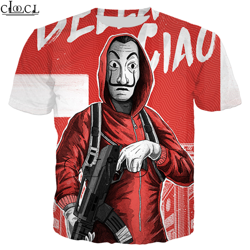 2020 New La Casa De Papel 3D Print T Shirt Women Men Money Heist The Paper House Fashion Streetwear Tops