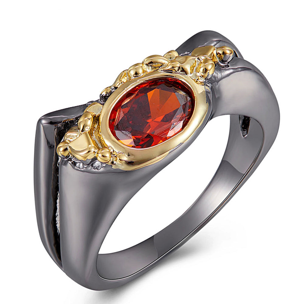 2 Tone Ring Red Stone Jewelry Women&#039;s Accessories Best gift for her Great Jewellery Beautiful Rings