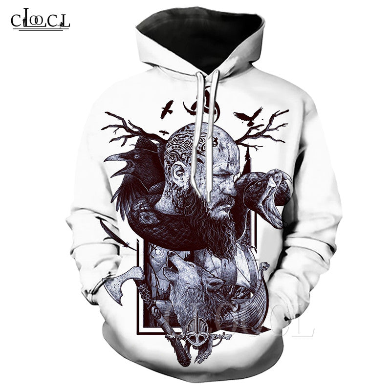 fashion nordic viking tattoo hoodie women men pirates 3d print vikings skull hippie hipster hooded coat