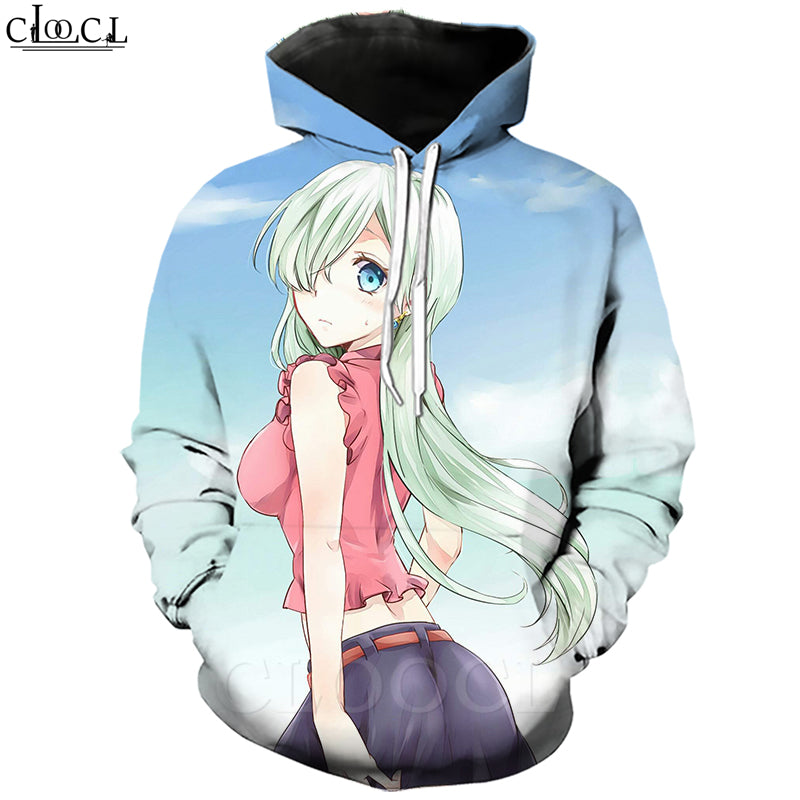 fashion anime the seven deadly sins hoodie men women 3d print elizabeth liones long sleeve sweatshirt hooded casual coat