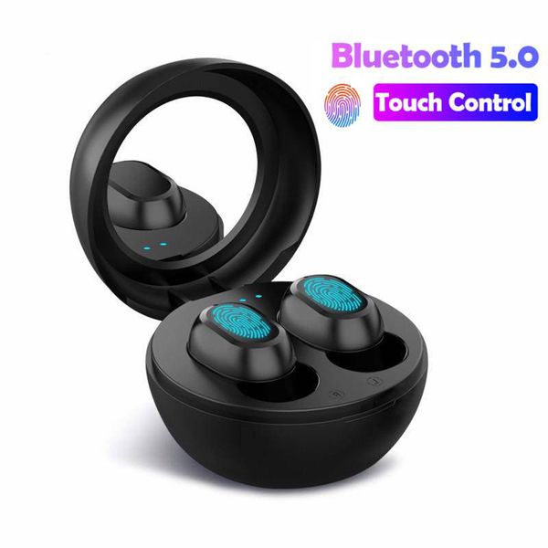 LB-10 TWS Wireless Earphones Bluetooth 5.0 Fingerprint Touch Noise Cancelling Waterproof 6D Stereo Music Headsets with Mirror Earbuds