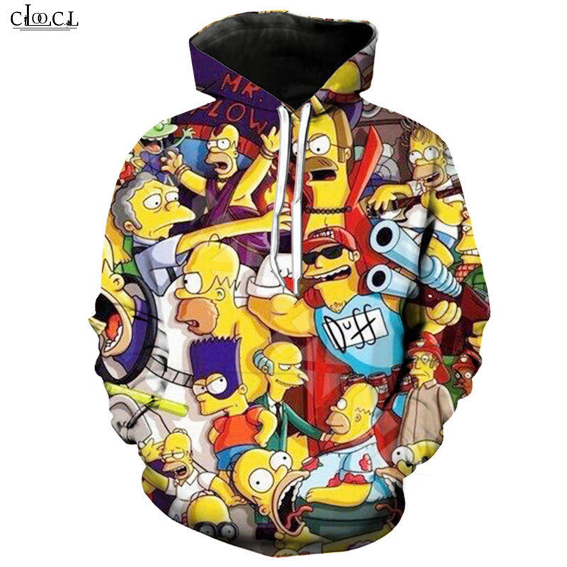 2020 New Style Anime The Simpsons Hoodie Men Women 3D Print Cartoon Simpson Hooded Pullovers Casual Couples Coat