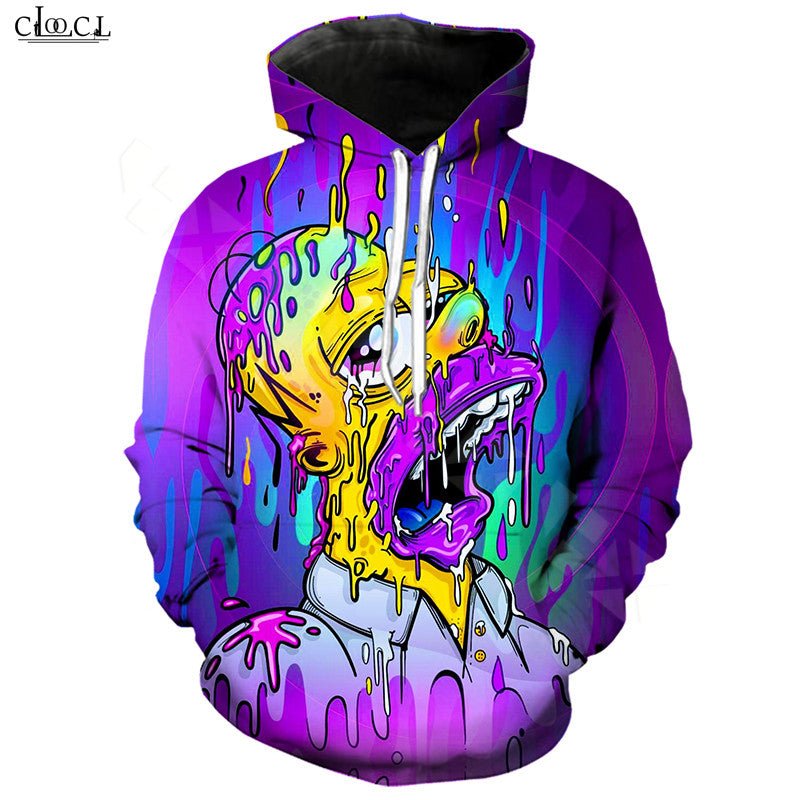 2020 New Style Anime The Simpsons Hoodie Men Women Homer J. Simpson Hooded Pullovers 3D Printed Cartoon Casual Couples Coat