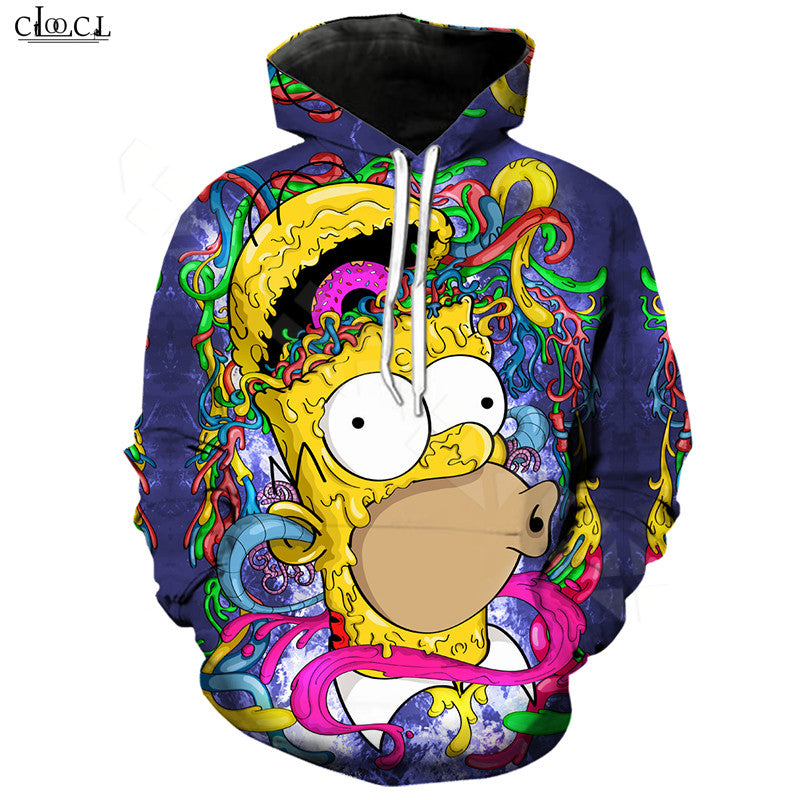 2020 New Style Anime The Simpsons Hoodie Men Women Homer J. Simpson Hooded Pullovers 3D Printed Cartoon Casual Streetwear Coat