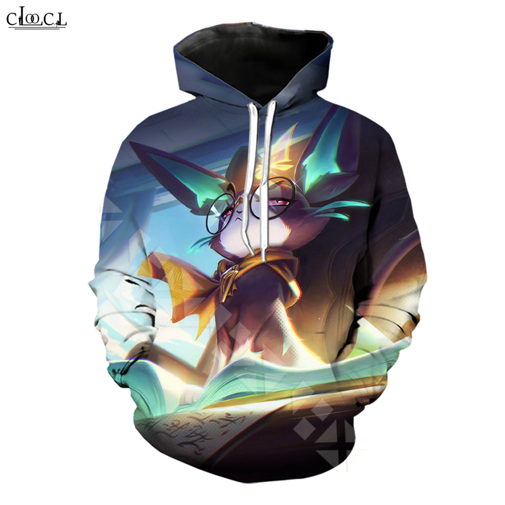 Game League of Legends Hoodie Men Women 3D Print Hero Skin Battle Academia Yuumi Little Demon Tristana Hooded Coat Pullovers