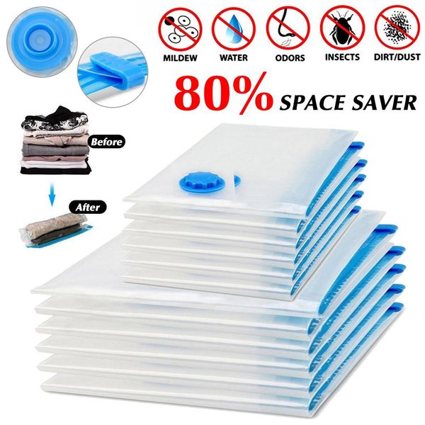 Hoomall Vacuum Bags For Clothes Storage Bag With Vae Transparent Border Foldable Compressed Organizer Space Saving Seal Packet