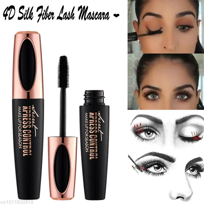 1PC MISS ROSE 4D Silk Fiber Eyelash Mascara Extension Makeup Black Waterproof Eye Lashes