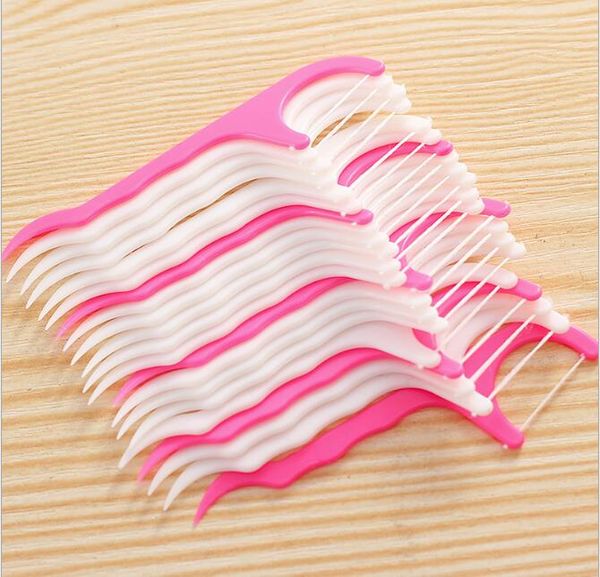 25pcs-set Plastic Dental Toothpick Cotton Floss Toothpick Stick For Oral Health Table Accessories Tool Opp Bag Pack DHL SHip WX9-525