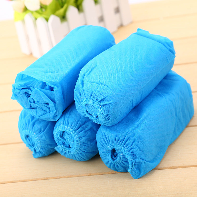 100pcs-lot Household Protective Shoe Disposable Boot Covers Non-Woven Fabric Non-slip Galosh Prevent Wet Shoes Cover