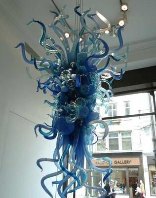 Fashion Lamps Flower Art Design Hand Blown Glass Chandeliers Lighting Lobby Entrance Europe Style Decorative Pretty Chandelier with LED Bulbs