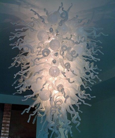 Now Trending Artistic White Murano Modern Lamps Pendants Lights AC Led Bulbs 110v-240v Hand Blown Glass Chandelier Pendant Lamp