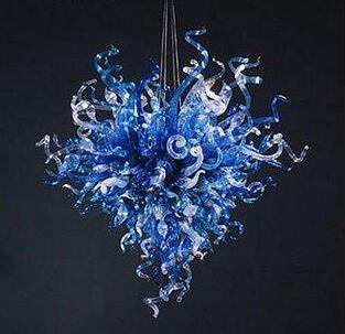 Lamps Fancy Villa Art Decorative Blue Glass Chandeleirs Light Fixtures Style Handicraft LED Bulbs Chandelier for House Decoration