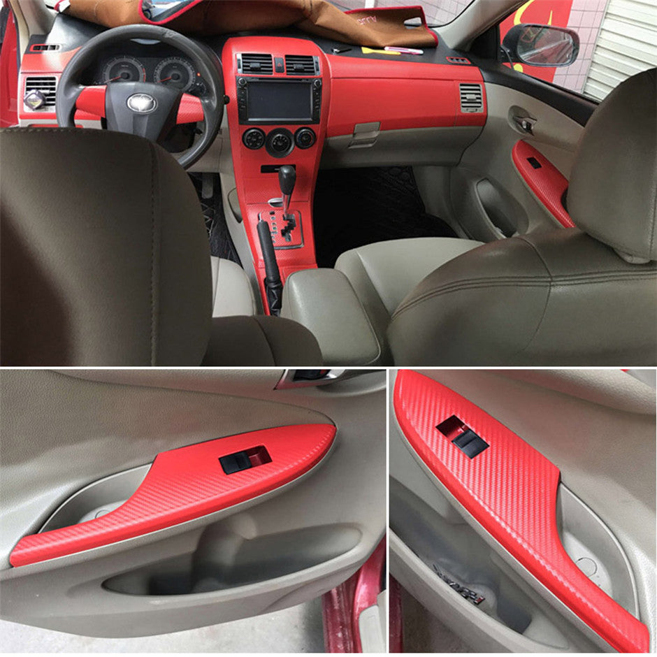 For Toyota Corolla 2007-2013 Interior Central Control Panel Door Handle 3D-5DCarbon Fiber Stickers Decals Car styling Accessorie