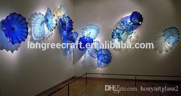 Plates Lamp Modern Art Decor Blown Murano Custom Made Wall Mounted Glass Lamps