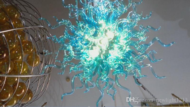 Fantasy Chihully Blown Glass Chandelier for Living Room Art Deco LED Bulbs Modern Hand Blown Glass Chandelier in Blue