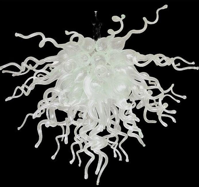 Wholesale Art White Murano Glass Chandelier Lighting Living Room Decoration LED Bulbs Custom Made Hand Blown Glass Chandelier Pendant Light