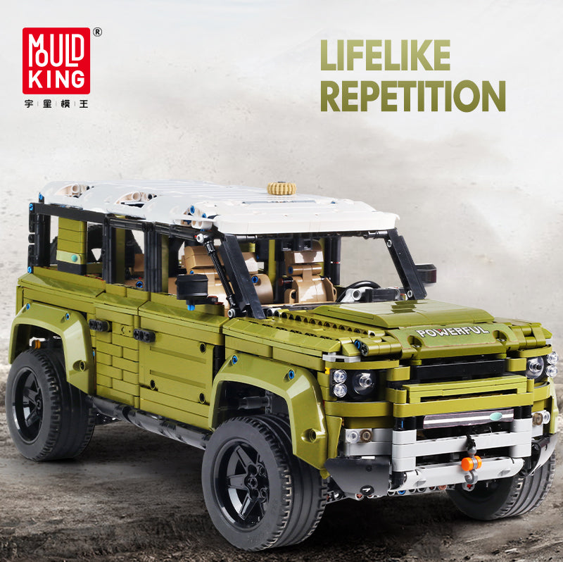 Green Car Off-road Land Car Rover Defender SUV Model Building Blocks MOC 93018 42110 Vehicle Technic 13175 Education BirthdayToys Gifts For Children