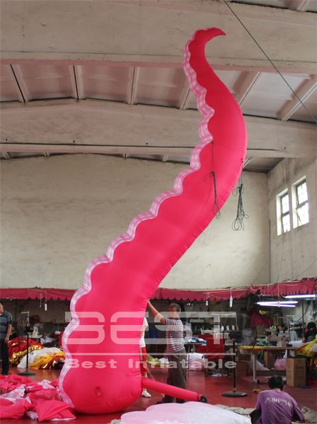 Customized Amazing Inflatable Octopus Claw Pink Devilfish Tentacle Blow Up Octopus Leg For Building Roof And Aquarium Nightclub Decoration