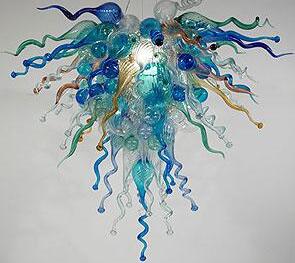 Luxury Lamps Light LED Bulbs Hand Blown Murano Glass Modern Colorful Pendant Ceiling Crystal Flower Chandeliers