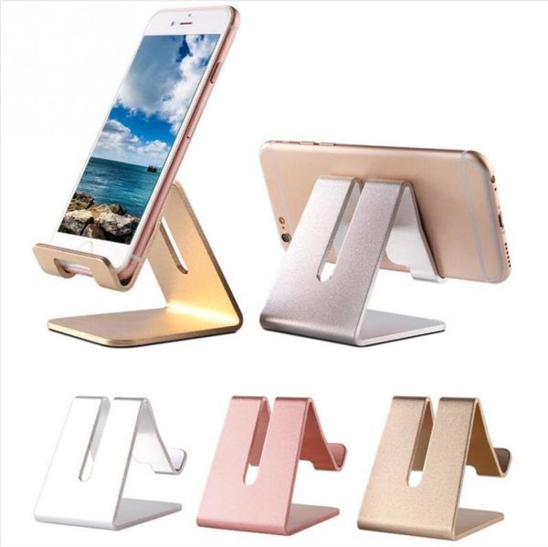 Universal Mobile Phone Tablet Desk Holder Aluminum Metal Stand For iPhone iPad Mini Samsung Smartphone Tablets Laptop