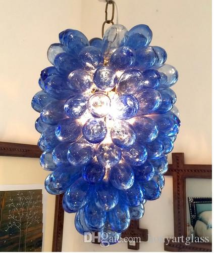 Contemporary Bubble Blown Glass Chandelier Europe Style Art Glass Led Light Bulbs Delicate Colors Glass Moroccan Ceiling Lamp