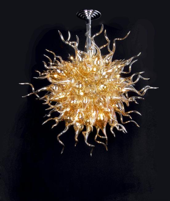 Free Shipping AC Led Bulbs 110v-240v Mini Design Chain Hanging Blown Glass Bohemian Crystal Chandelier