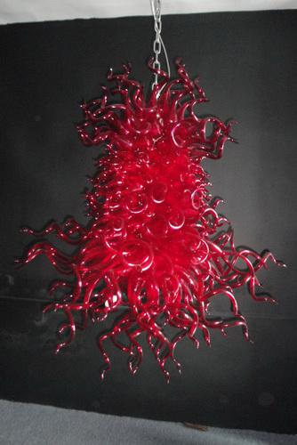 Free Shipping AC Led Bulbs 120v-240v Western Contemporary Europe Style Modern Red Crystal Hotel Chandeliers