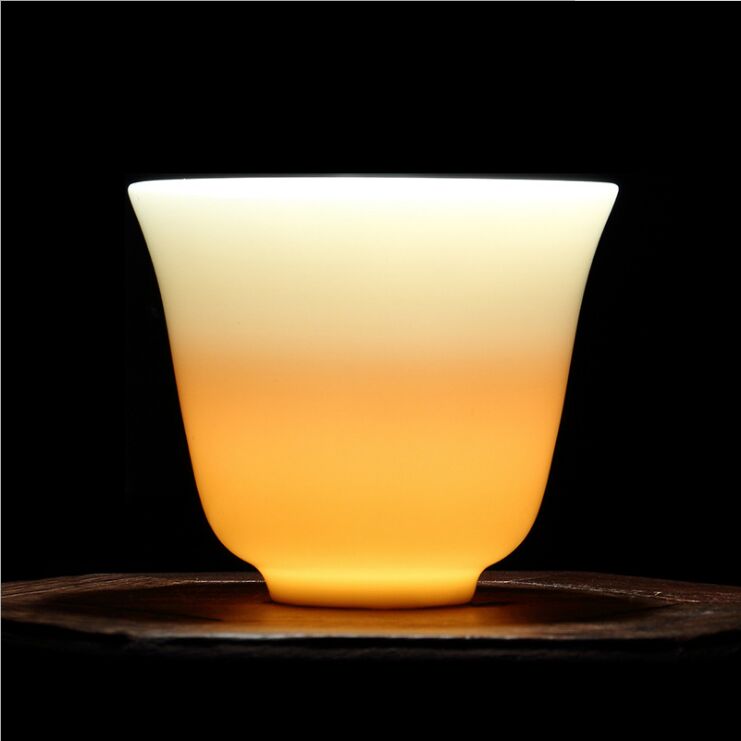 zen cup, packaging carton White porcelain teacup ceramic kung fu tea set household sample tea cup master cup thin tire small teacup